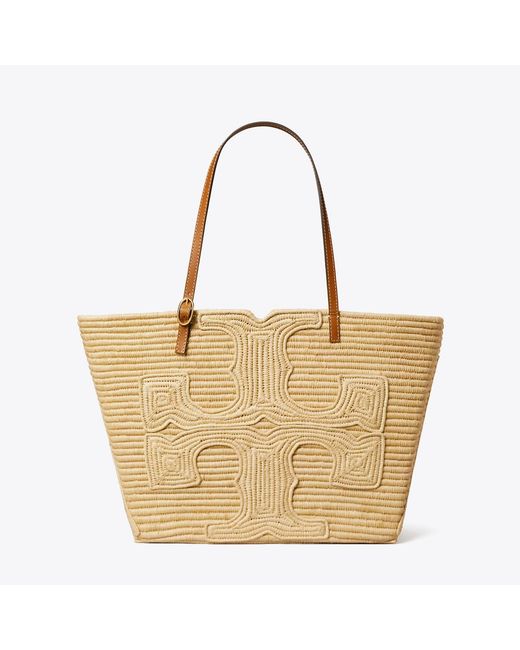 Tory Burch Metallic X Doum For Large Ella Raffia Tote, One Size