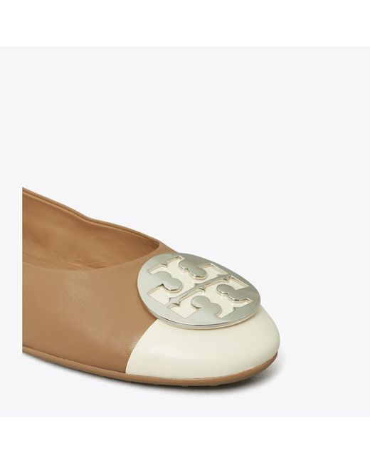 Tory Burch Natural Claire Cap-Toe Ballet