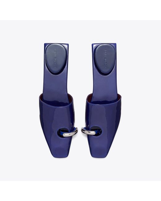 Tory Burch Blue Pierced Mule