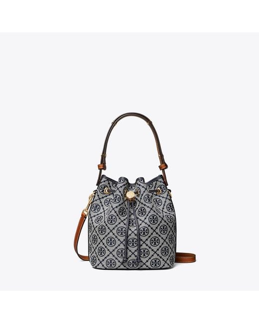 Tory Burch Black T Monogram Bucket Bag