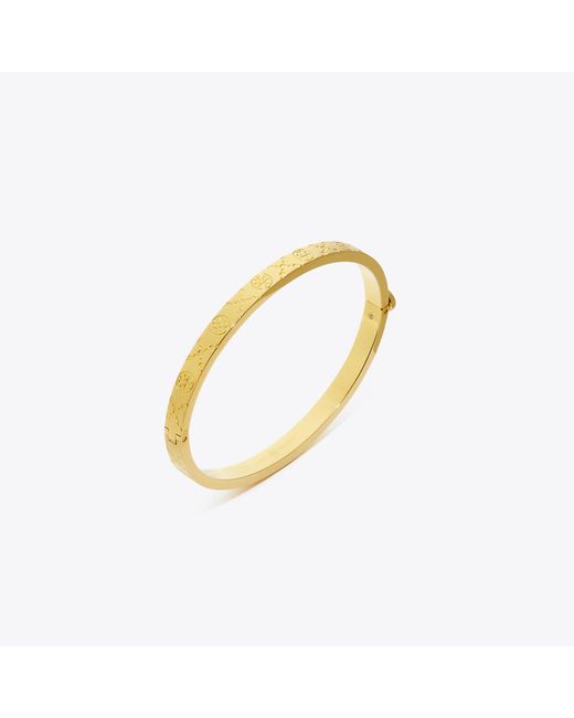 Tory Burch Yellow Icon T Monogram Thin Hinge Bracelet