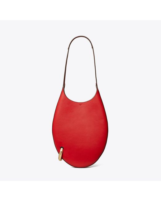 Tory Burch Red Small Pierced Handbag, One Size