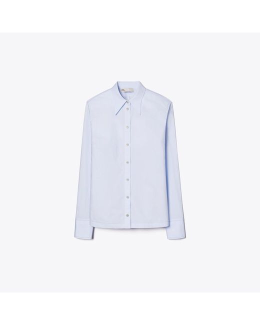 Tory Burch Blue Cotton Poplin Shirt