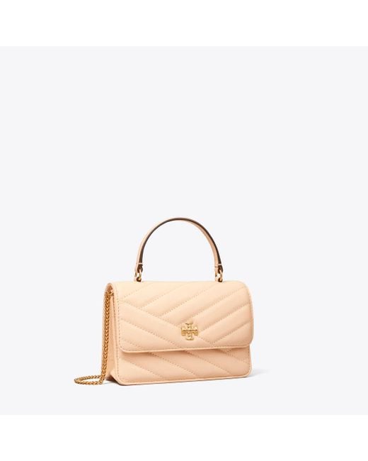 Tory Burch Mini Kira Chevron Top Handle Chain Wallet in