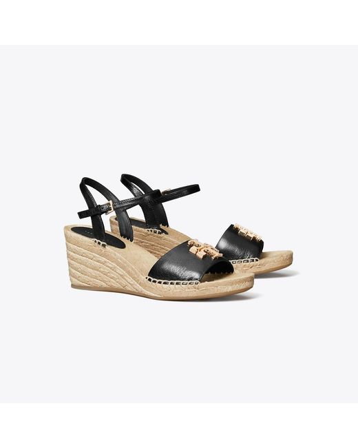 Tory Burch Black Eleanor Wedge Espadrille