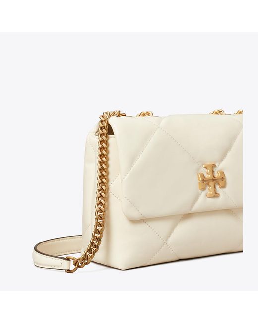 Tory Burch Natural Small Kira Diamond Quilt Shoulder Bag