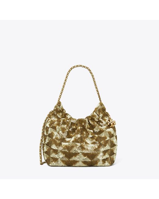 Tory Burch Metallic Mini Fleming Sequin Hobo Bag, One Size