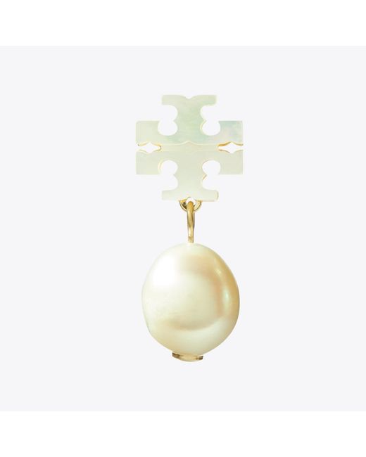 Tory Burch Metallic Moondance Pearl Drop Earrings
