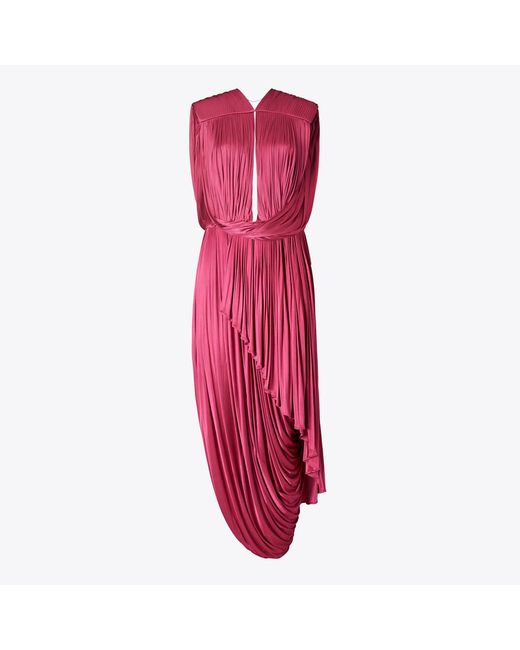 Tory Burch Red Jersey Draped Dress