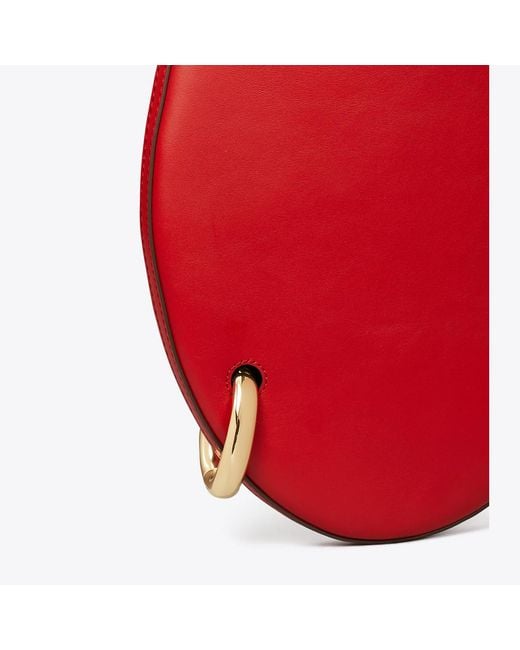 Tory Burch Red Small Pierced Handbag, One Size