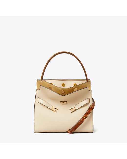 Tory Burch Metallic Small Lee Radziwill Double Bag, One Size