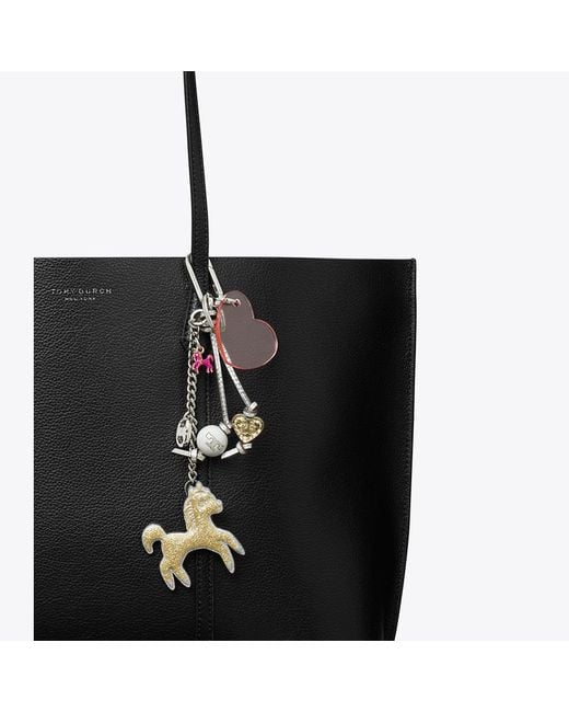 Tory Burch Metallic Heart Horse Bag Charm