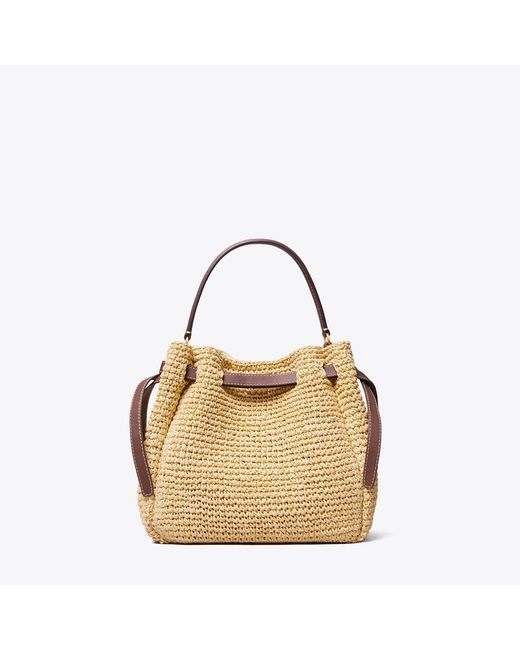 Tory Burch Natural Romy Woven Bucket Bag