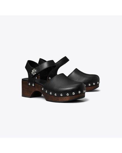 Tory Burch Black Turnlock Clog