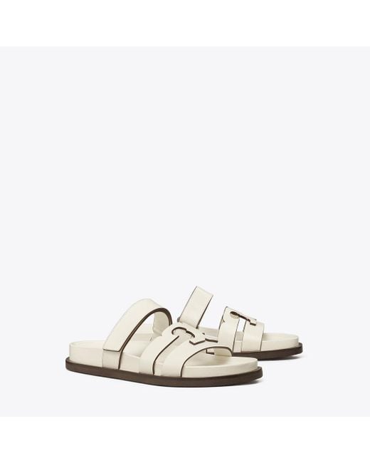 Tory Burch White Ines Sport Slides