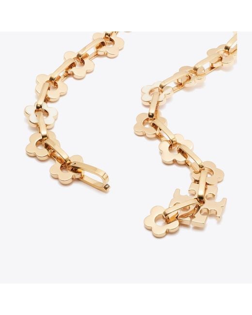 Tory Burch Metallic Forget Me Not Interlocking Necklace