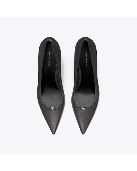 Tory Burch Gray Double T Buckle Pump