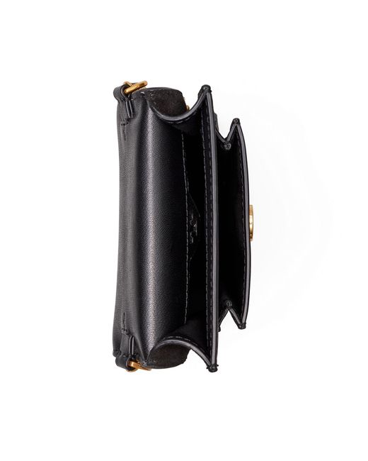 Tory Burch Robinson Mixed materials Phone Crossbody in Black Lyst