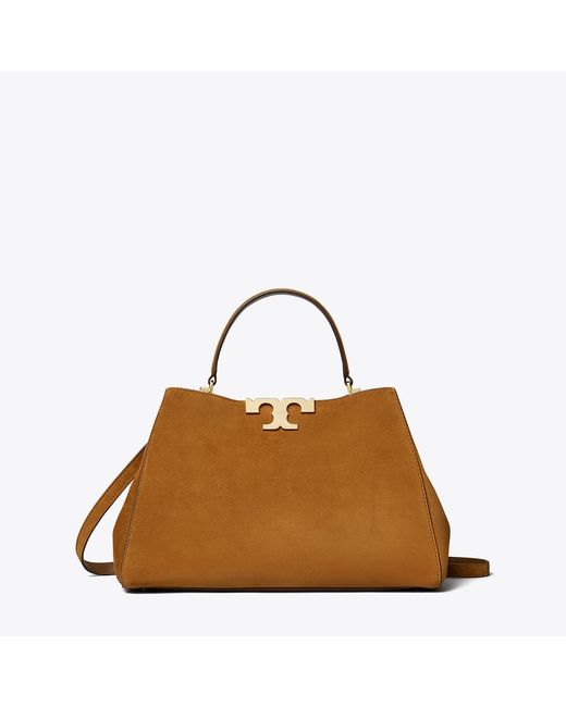 Tory Burch Brown Eleanor Suede Satchel, One Size