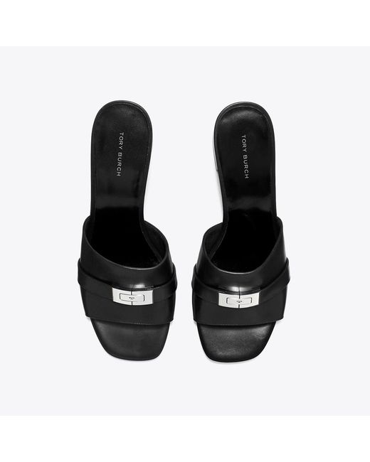 Tory Burch Black Leelee Heeled Mule