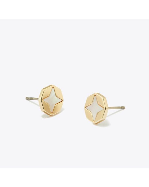 Tory Burch Metallic Forget Me Not Stud Earrings, One Size