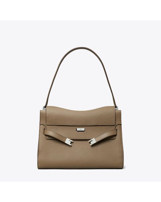 Tory Burch Metallic Large Lee Radziwill Shoulder Bag, One Size