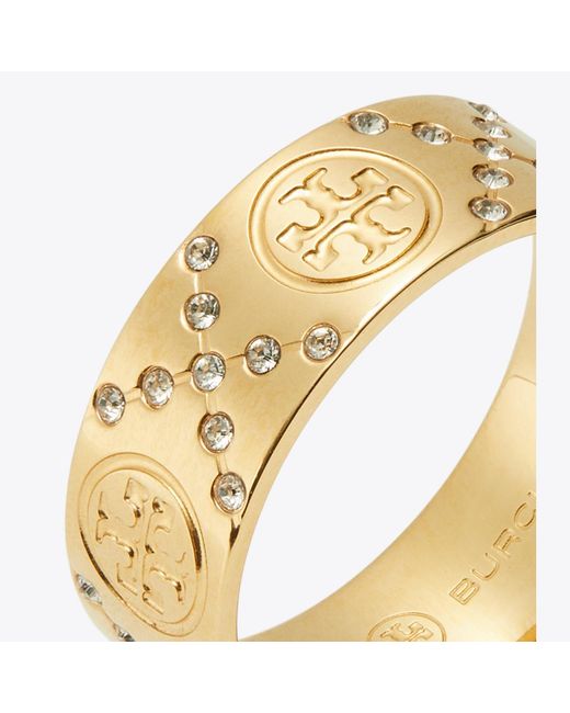 Tory Burch Metallic Icon T Monogram Pavé Ring