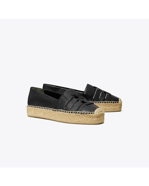 Tory Burch Black Ines Platform Espadrille