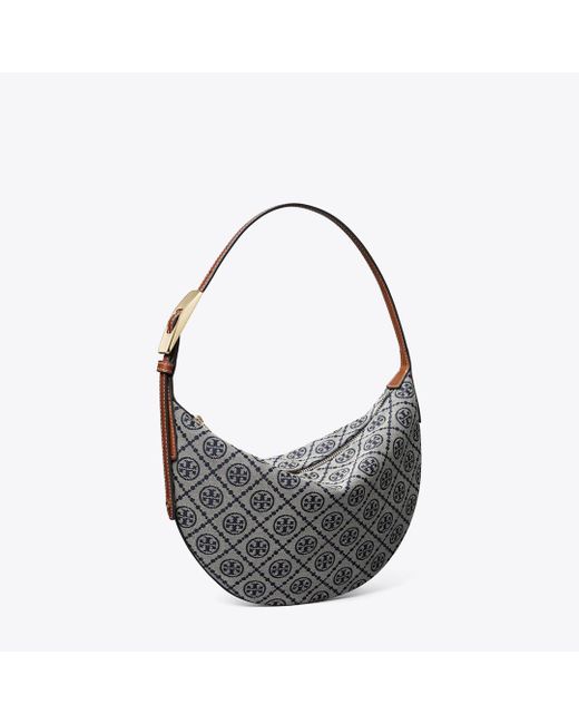 Tory Burch Gray T Monogram Small Balloon Bag