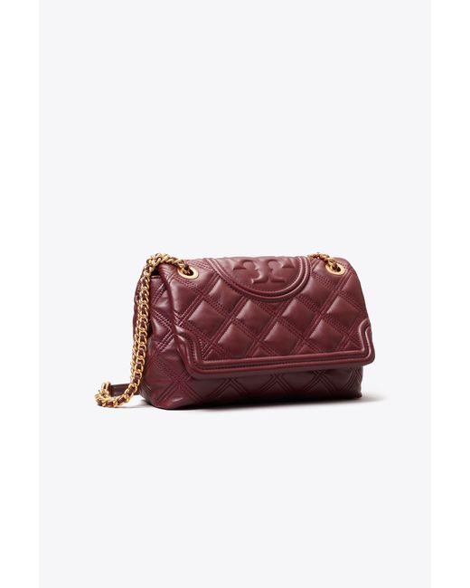 Tory Burch Red Fleming Soft Convertible Shoulder Bag In Burgundy Quilted Calfskin