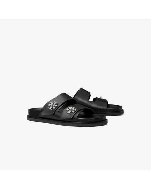 Tory Burch Black Turnlock Sport Slide