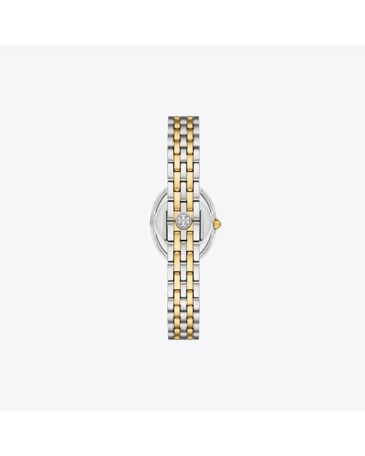 Tory Burch Metallic Oval Watch, One Size