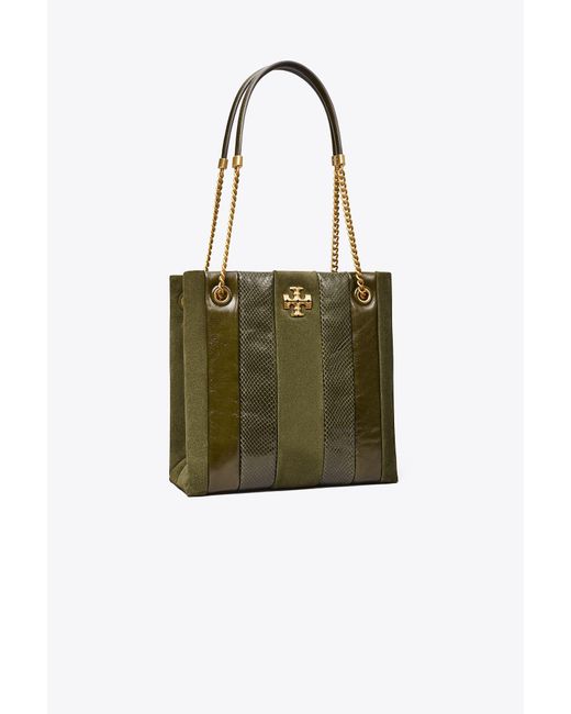 Tory Burch Kira Stripe Tote in Green Lyst Canada