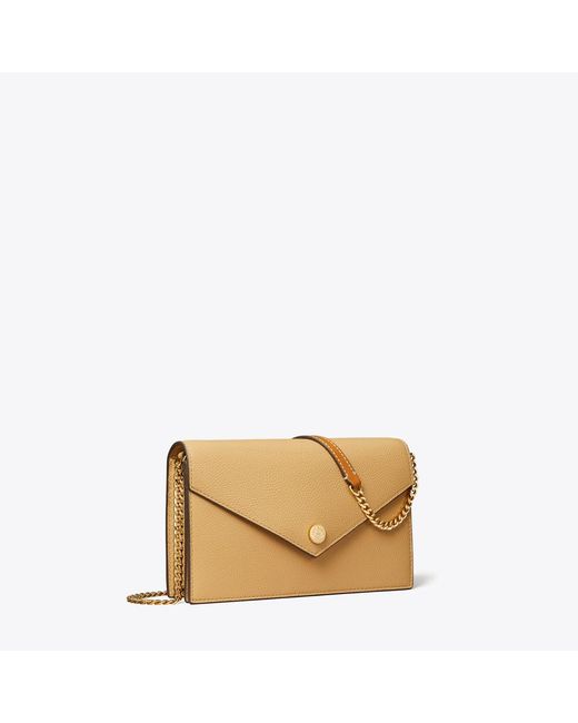 Tory Burch Natural Pebble Envelope Chain Wallet, One Size