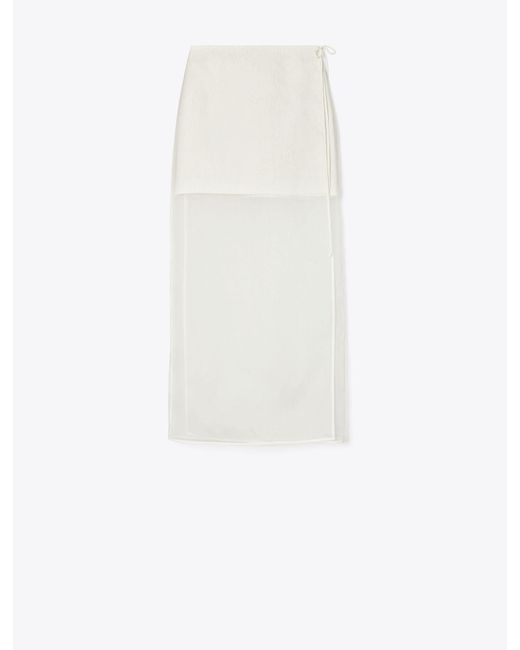 Tory Burch White Organza Double-layer Skirt