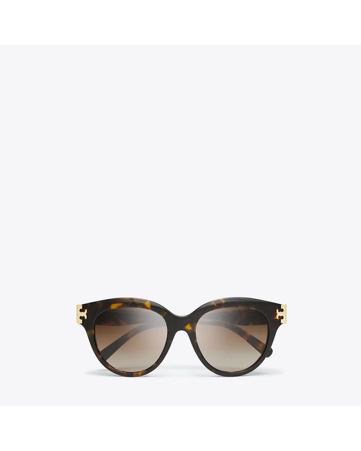 Tory Burch Gray Eleanor Round Sunglasses, One Size