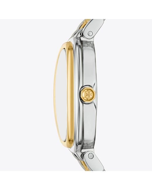 Tory Burch Metallic Oval Watch, One Size