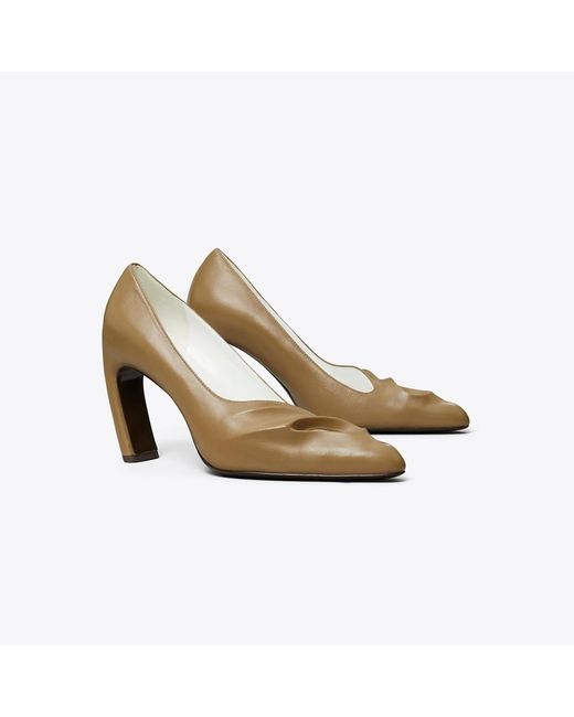 Tory Burch Metallic 90Mm Sculpted Peep-Toe Pumps