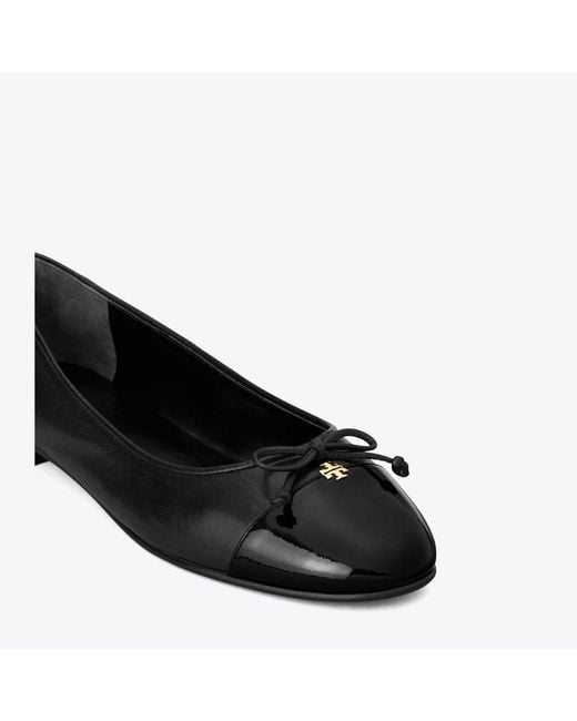 Tory Burch Black Cap Toe Ballet Shoe
