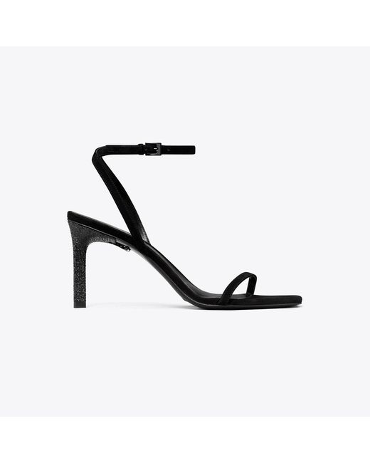 Tory Burch Black Pavé Heeled Sandal