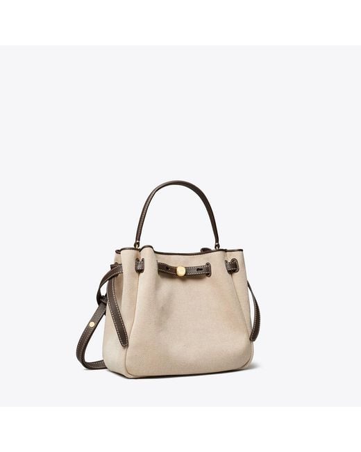 Tory Burch Natural Romy Canvas Bucket Bag