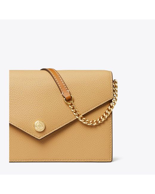 Tory Burch Natural Pebble Envelope Chain Wallet, One Size