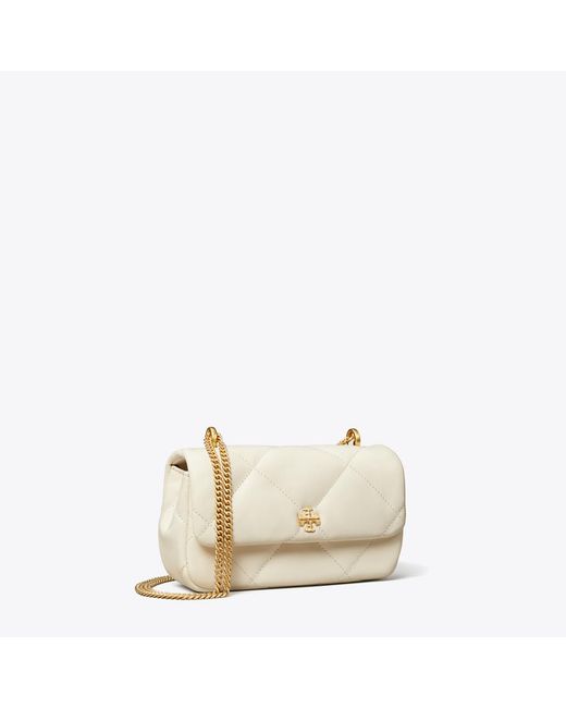 Tory Burch Natural Mini Kira Diamond Quilt Flap Bag, One Size