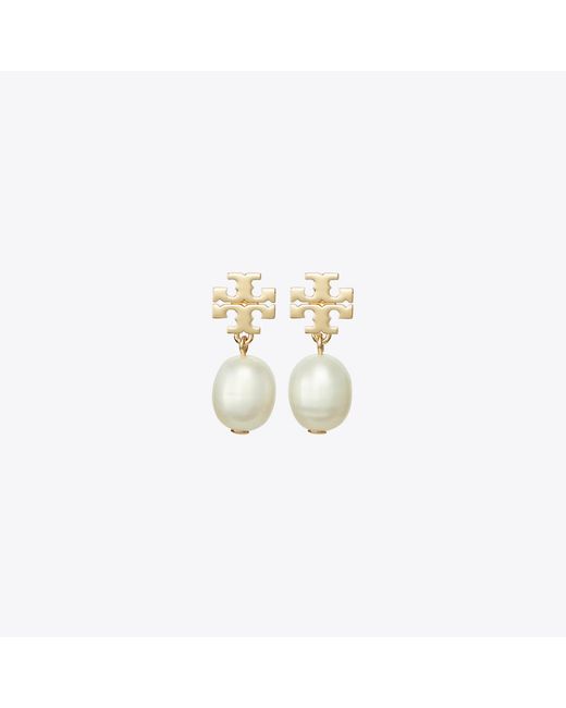 Tory Burch Metallic Moondance Pearl Drop Earrings, One Size