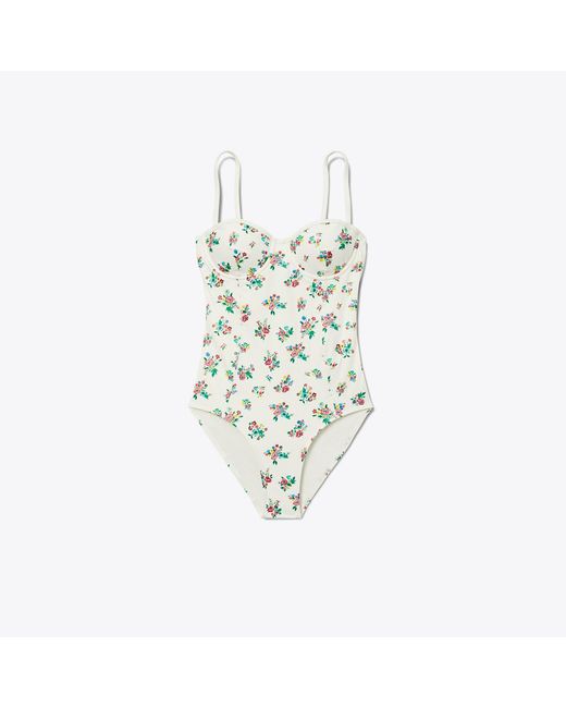 Tory Burch White Balconette Swimsuit