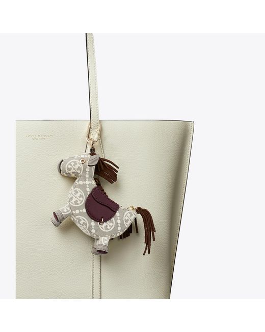 Tory Burch White Horse Bag Charm