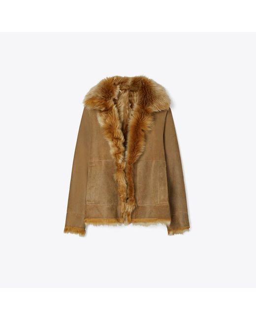 Tory Burch Brown Shearling Jacket