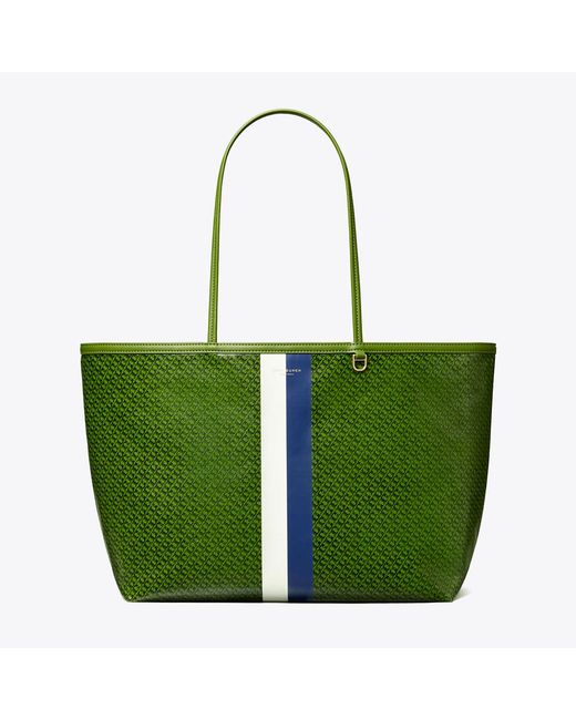 Tory Burch Green Racer Tote