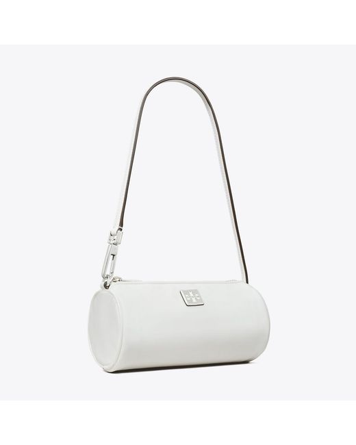 Tory Burch White Virginia Cylinder Bag, One Size