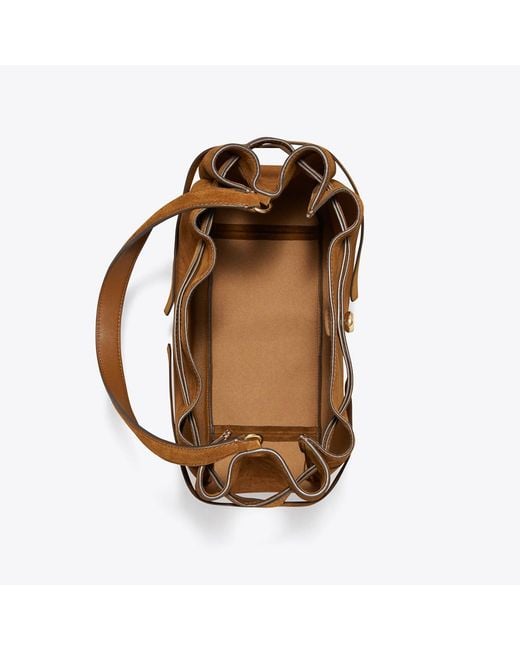 Tory Burch Brown Large Romy Suede Bucket Bag, One Size